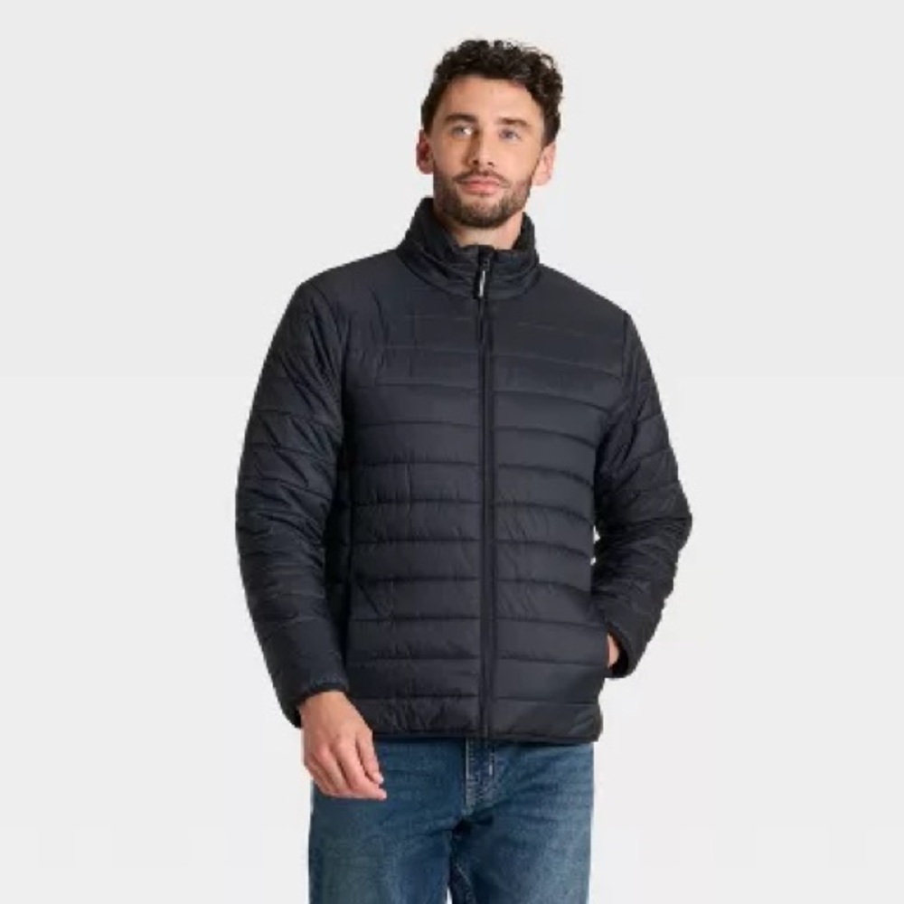 NWOT Men's Lightweight Puffer Jacket - Goodfellow & Co Black S